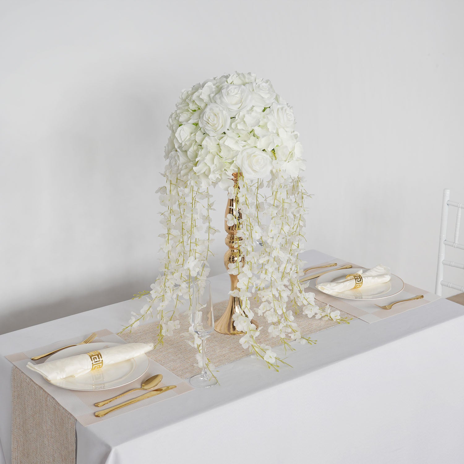 Uflower White Wedding Table Centerpiece Flower Arrangement